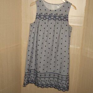 Old Navy Women's Blue White Striped Eyelet Sundress Large